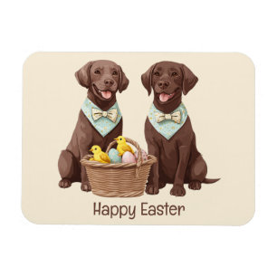 Glad påsk Chocolate Labrador Retriever Hundar Magnet