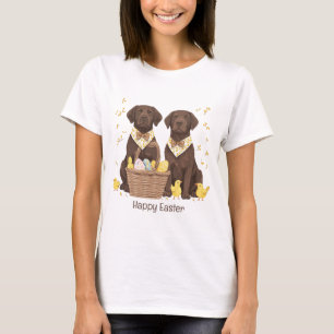 Glad påsk Chocolate Labrador Retriever Hundar T Shirt
