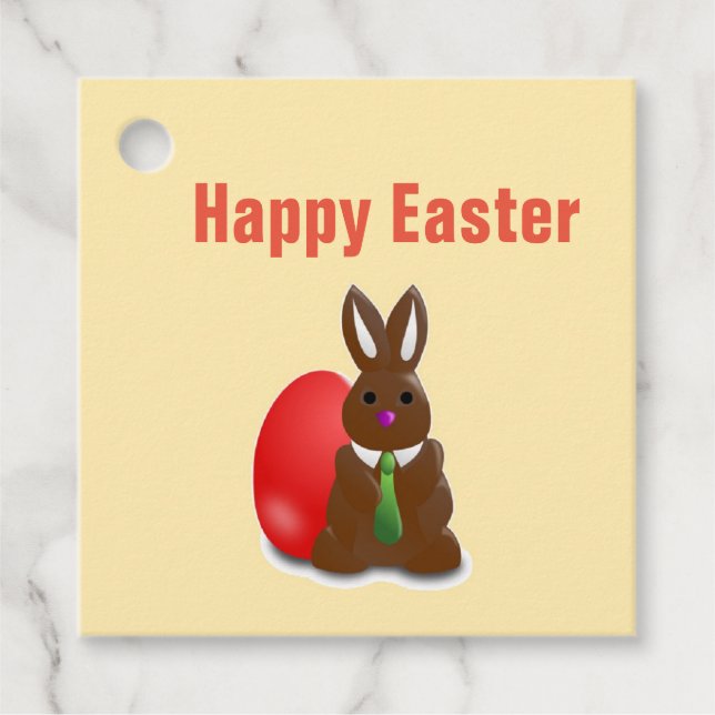 Glad påsk chokladbunny gåvor etiketter (Framsida)