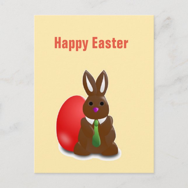 Glad påsk chokladbunny helg vykort (Framsida)