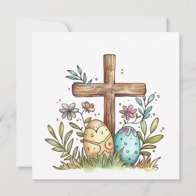 Glad påsk Christian Card, Påskägg Kor Julkort (Framsida)