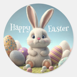 Glad påsk Classic Round Sticker Runt Klistermärke