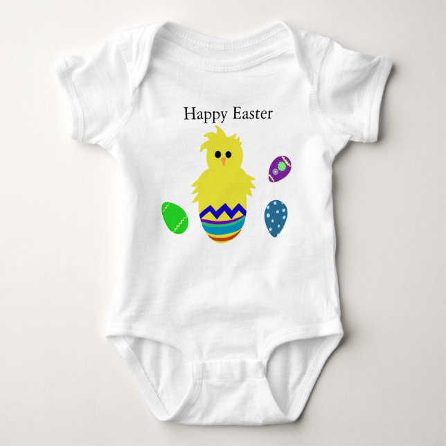 Glad påsk Colorful Chick Eggs T-shirt (Framsida)