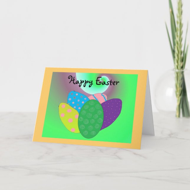 Glad påsk Colorful Eggs Helgkort (Framsida)