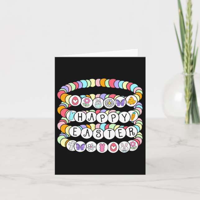 Glad påsk Colorful Vänskap Bracelet Kort (Framsida)
