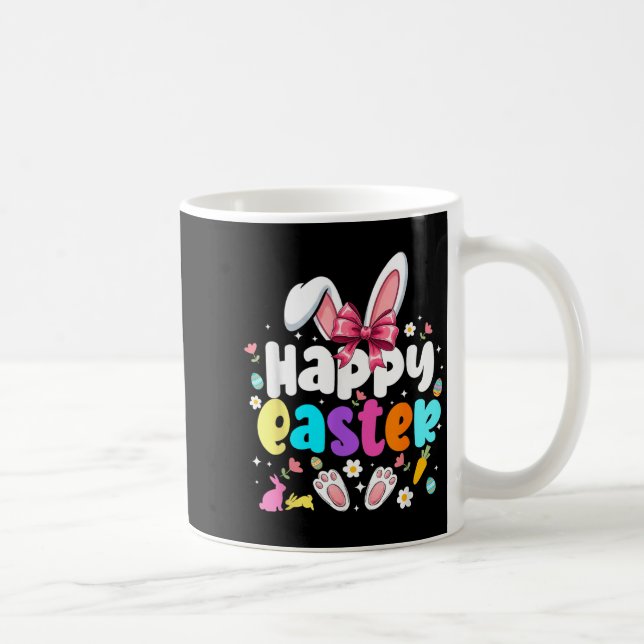 Glad påsk Coquette Bow Bunny Kanin Påskdagen Kaffemugg (Höger)