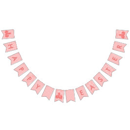 Glad påsk - Coral Gingham & Påskhares Vimplar