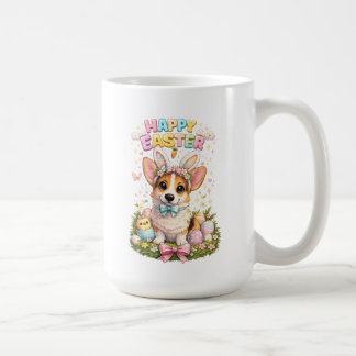 Glad påsk Corgi-mugg – Söt kaninöron Hund Kaffemugg