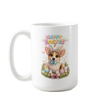 Glad Påsk Corgi Mugg – Söta Kaninöron Hund 