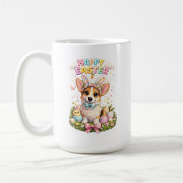 Glad Påsk Corgi Mugg – Söta Kaninöron Hund 