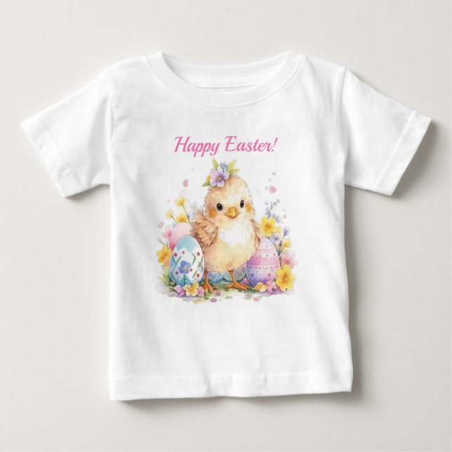 Glad påsk Cute Baby Chick T Shirt (Framsida)