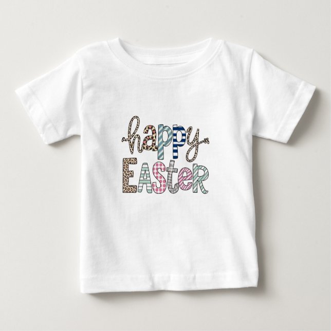 Glad påsk Cute Blommigt Bunny Vår Leopard T Shirt (Framsida)