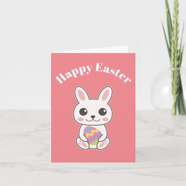 Glad påsk Cute Bunny Card Kort (Framsida)