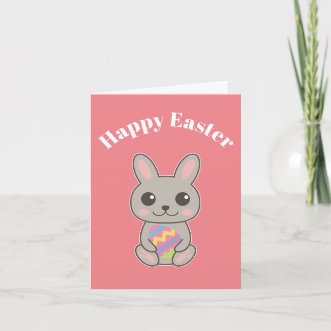 Glad påsk Cute Bunny Card Kort (Framsida)