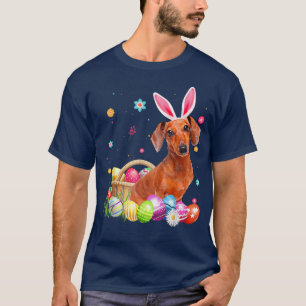 Glad påsk Cute Bunny Dachshund Wearing Bunny Ea T Shirt