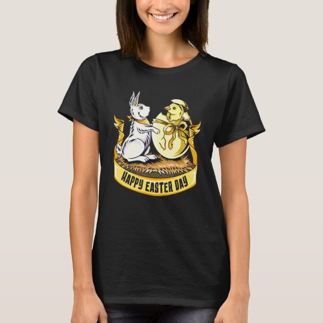 Glad påsk Cute Bunny Golden Retriever B T Shirt (Framsida)
