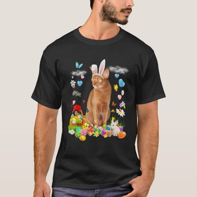 Glad påsk Cute Bunny Hund Australian shepherd Eg T Shirt (Framsida)