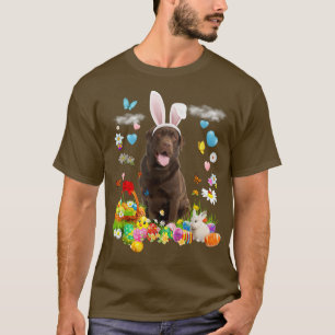 Glad påsk Cute Bunny Hund Chocolate Lab Eggs Bas T Shirt
