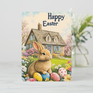 Glad påsk Cute Bunny-kort Julkort