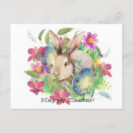 Glad påsk! Cute Bunny med ägg Helg Vykort