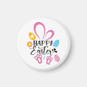 Glad påsk Cute Bunny med Påskägg Magnet