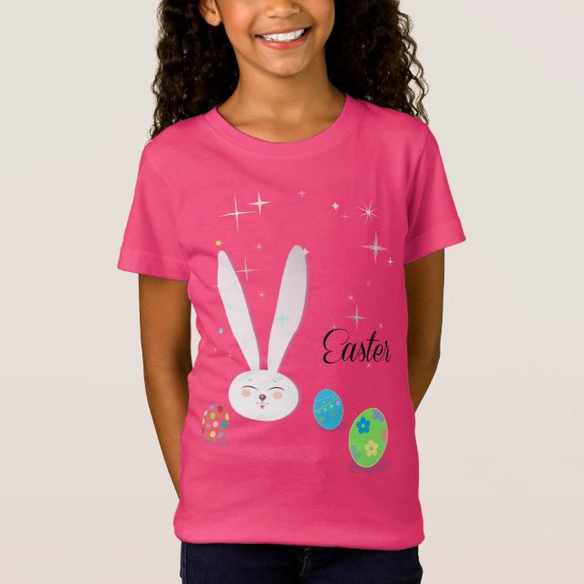 Glad påsk Cute Bunny Påskäggen Hunt Party T Shirt (Framsida)