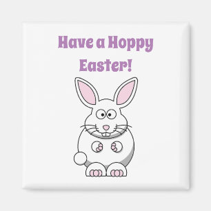 Glad påsk Cute Bunny Rabbit Tecknad Magnet