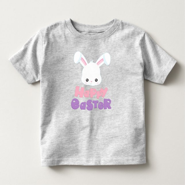Glad påsk, Cute Bunny, White Bunny, kanin T Shirt (Framsida)