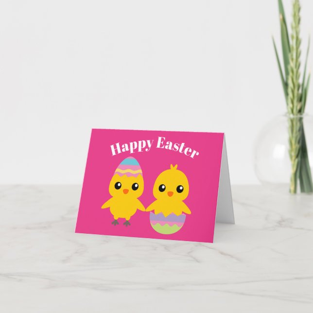 Glad påsk Cute Chicks Kort (Framsida)