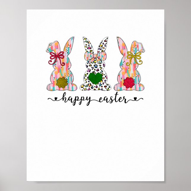 Glad påsk Cute Coquette Påskhare Rabbit Wom Poster (Framsidan)