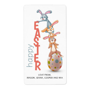 Glad påsk Cute Funny Modern Bunny Rabbit Egg Fraktsedel
