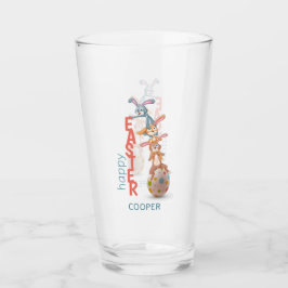 Glad påsk Cute Funny Modern Bunny Rabbit Egg Glaskopp