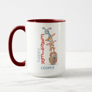Glad påsk Cute Funny Modern Bunny Rabbit Egg Mugg