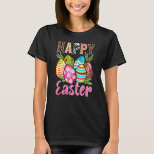 Glad påsk Cute Leopard Blommigt Påskägg Hunt B T Shirt