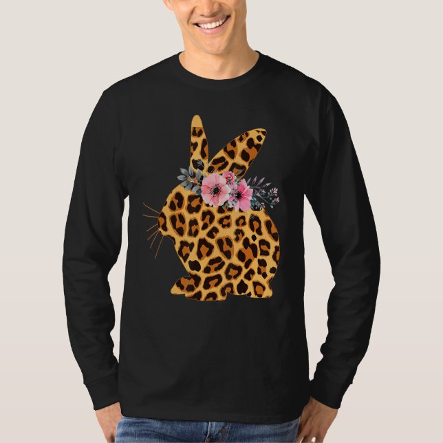 Glad påsk Cute Leopard Bunny Rabbit Women T Shirt (Framsida)
