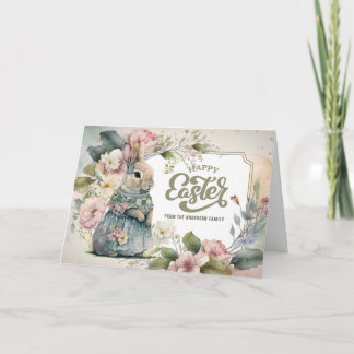 Glad påsk. Cute Old-Fashioned Bunny Helgkort