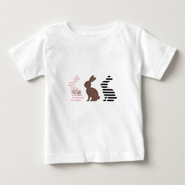 Glad påsk Cute Påsk Leopard Bunny Rabbit T Shirt (Framsida)
