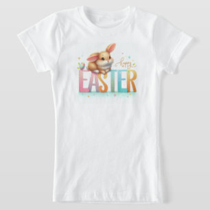 Glad påsk Cute Påsk Typography med Bunny T Shirt