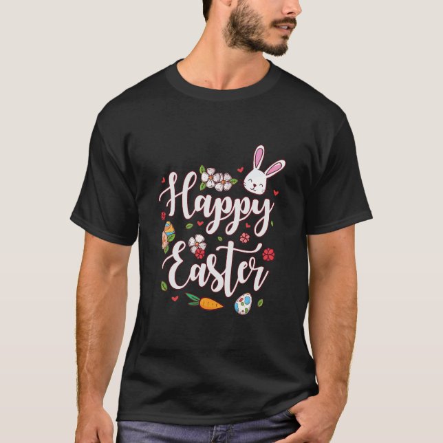 glad påsk Cute Påskhare T Shirt (Framsida)
