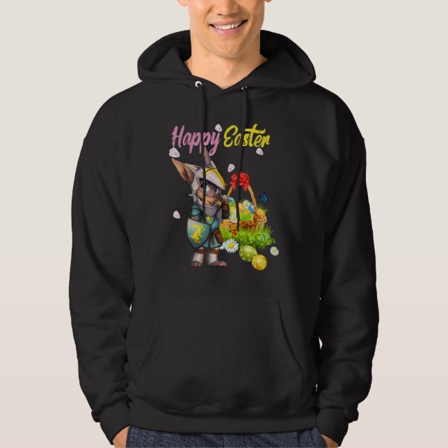 Glad påsk Cute Rabbit Graphic 6 Hoodie (Framsida)