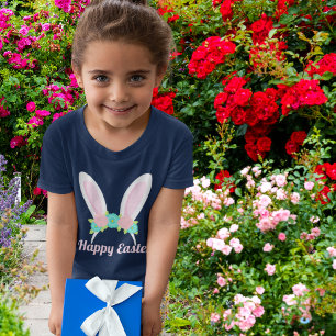 Glad påsk Cute Rosa Bunny Öron Girls T Shirt