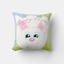 Glad påsk Cute Tecknad Bunny Blue Grönt Glitter