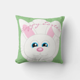 Glad påsk Cute Tecknad Bunny Grönt Dekorativ kudde