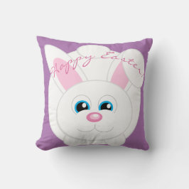 Glad påsk Cute Tecknad Bunny Lila Kudde