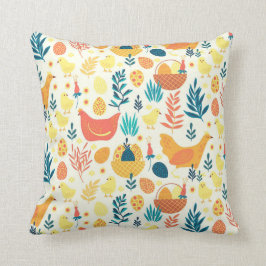 Glad påsk Cute Vintage Chicken Kudde