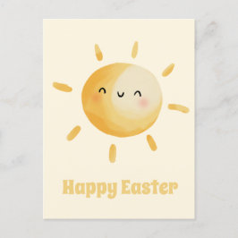 Glad påsk! Cute Watercolor Sol Vykort