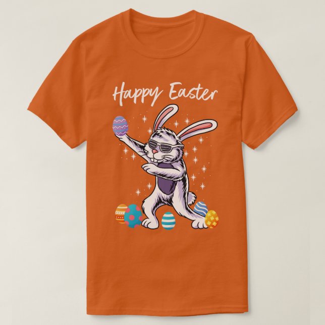 Glad påsk Dabbing Bunny-ägg T Shirt (Design framsida)