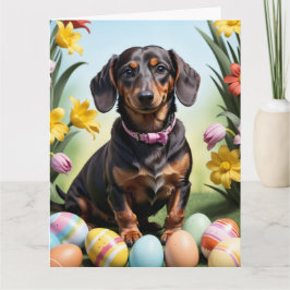 Glad påsk Dachshund Kort