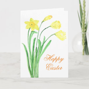 Glad påsk Daffodil Gult Blommigt Cute Helgkort