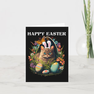 Glad påsk Dag Bunny Cat Eggs Basket Manar Kvinnor Kort